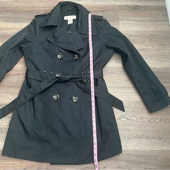 Jones New York Sport Women's Black Double-Breasted Trench Coat Peacoat - Picture 9 of 9
